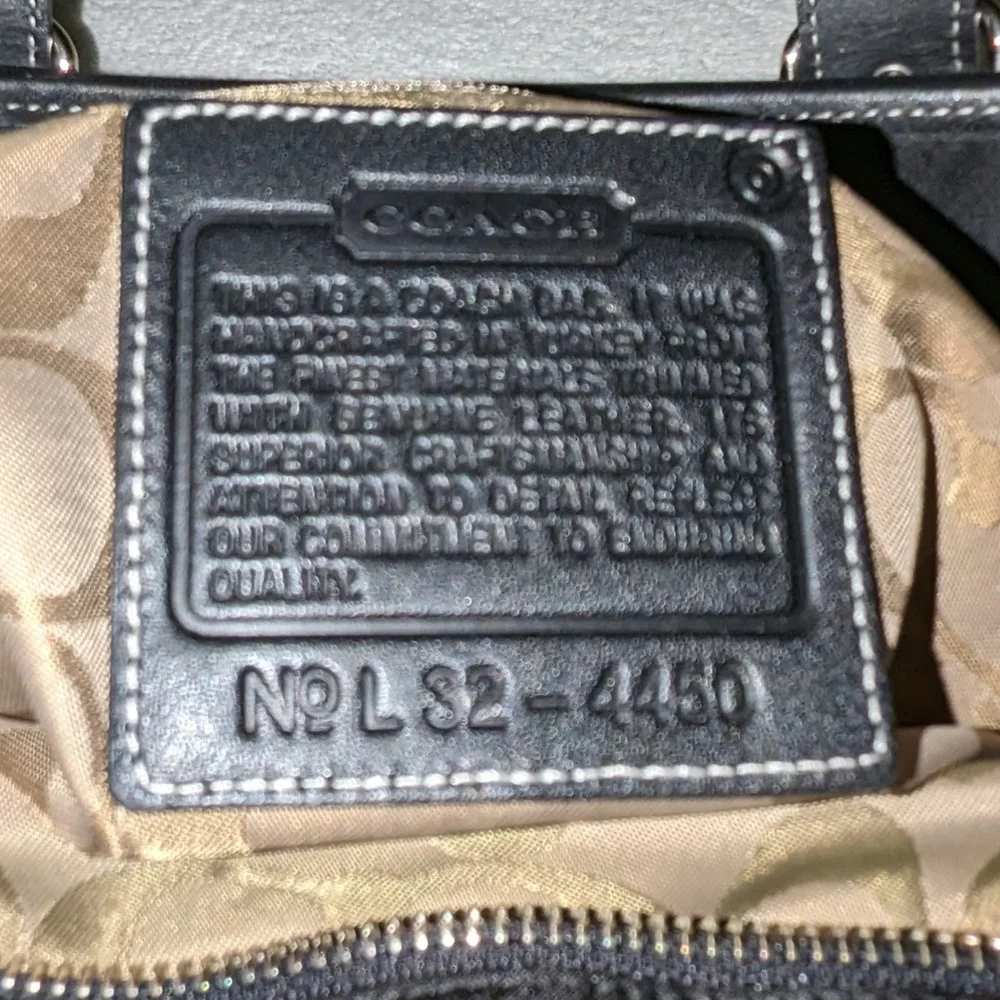 Vintage Coach black nylon tote .4450